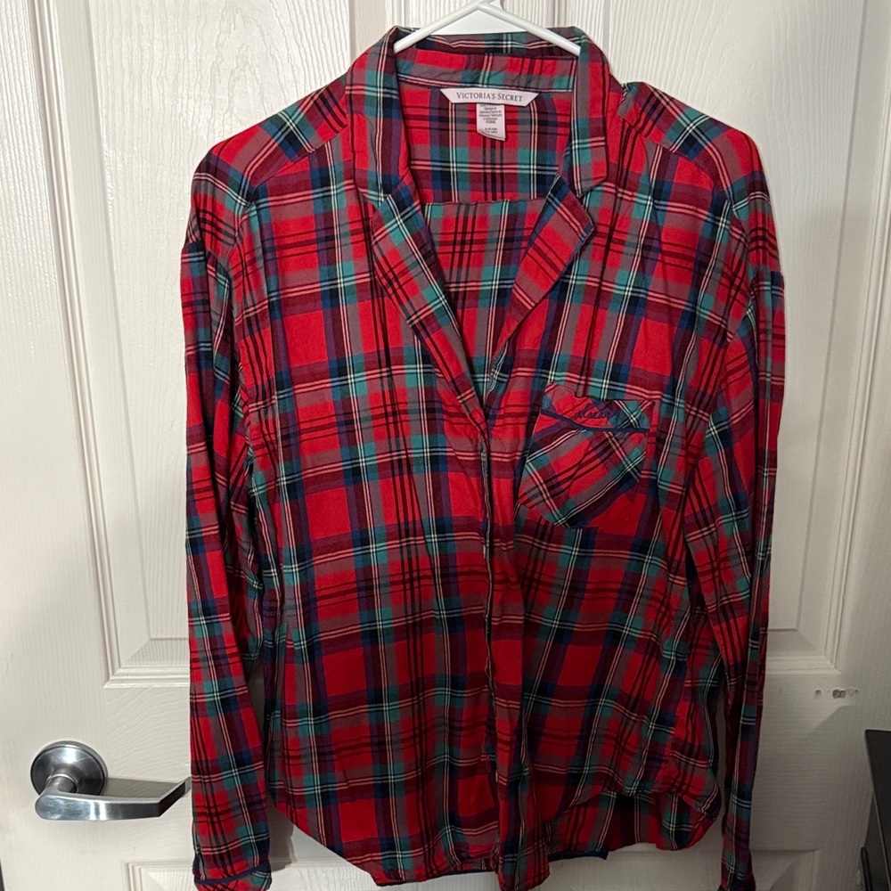 Victoria's Secret Red and Green Plaid Pajama Set